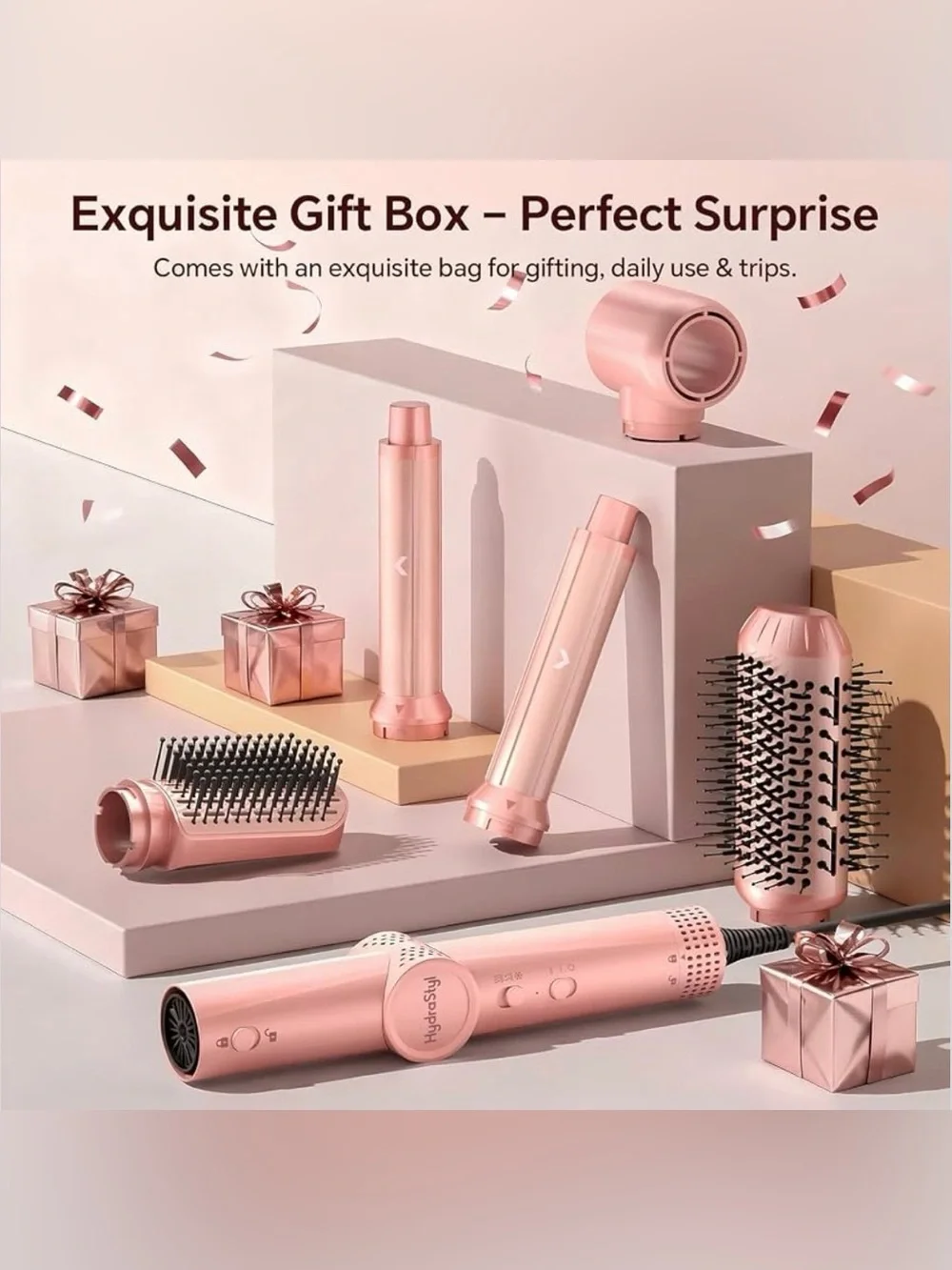 5-in-1 Hair Dryer & Styling Brush – Auto-Wrap Curling – 1300W